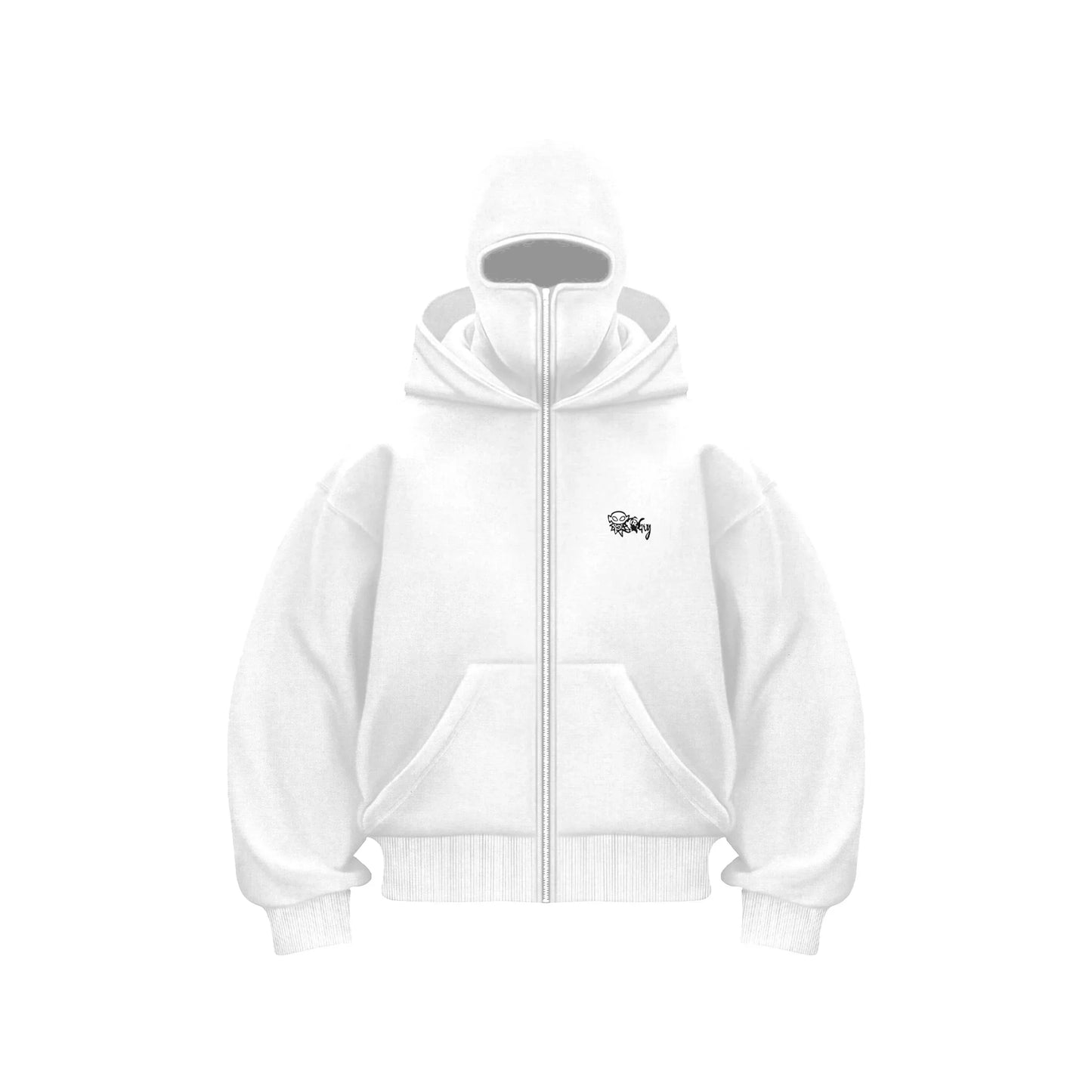 Y2K Zip up Hoodie vintage Double Hat resistant Gothic Printing Oversized Hoodie Men Women Hip hop Fashion Streetwear Jacket top