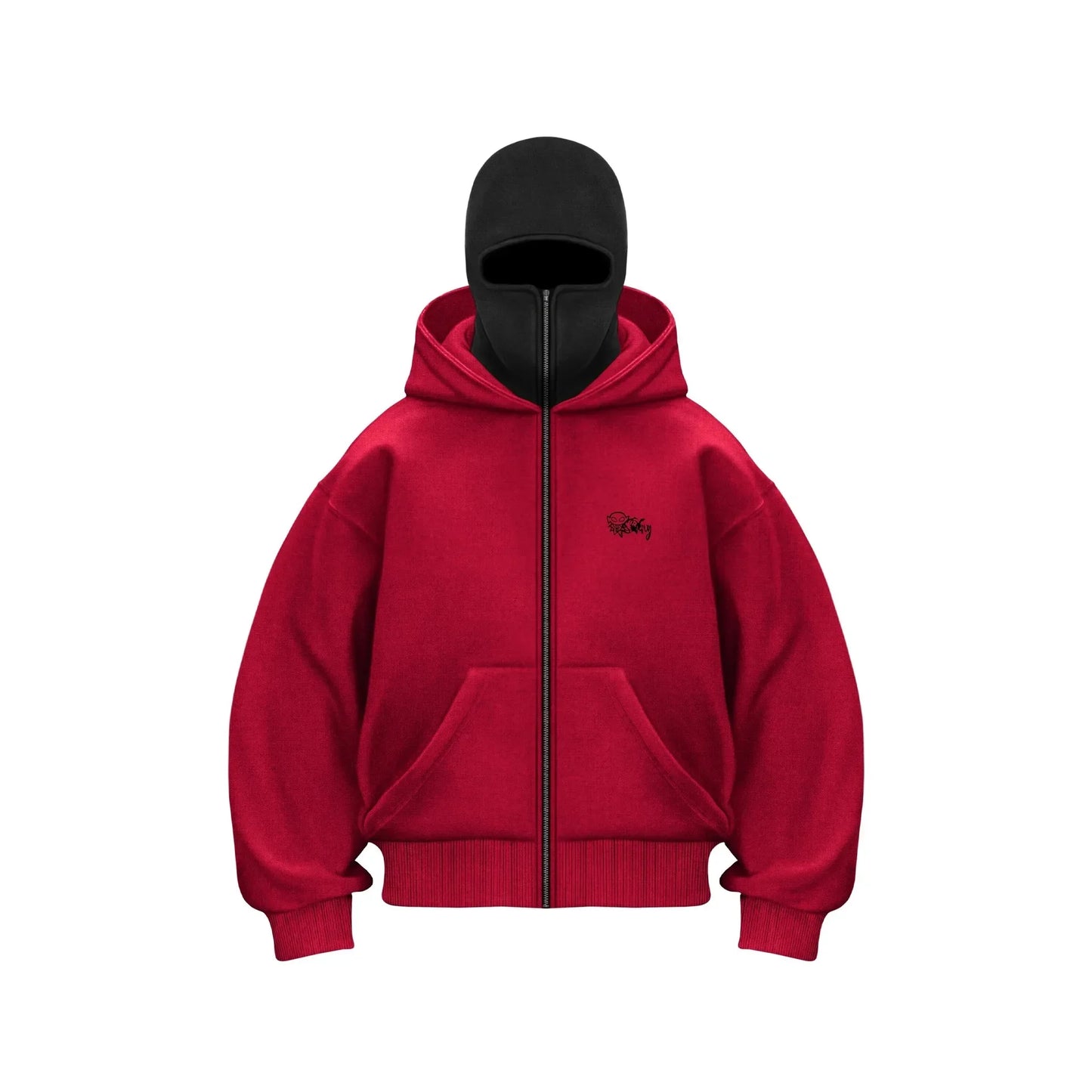 Y2K Zip up Hoodie vintage Double Hat resistant Gothic Printing Oversized Hoodie Men Women Hip hop Fashion Streetwear Jacket top