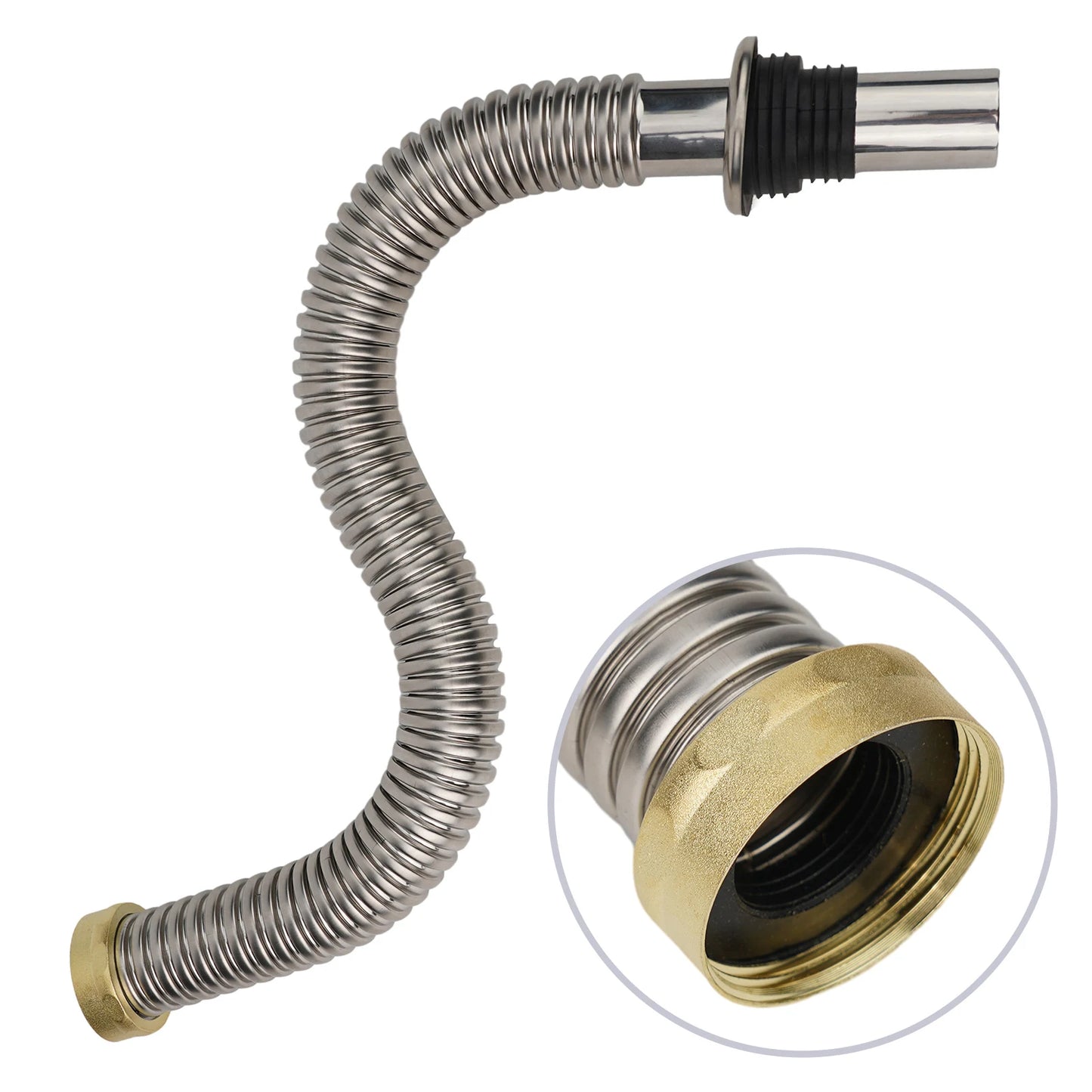40/60cm Stainless Steel Bathroom Kitchen Sink Siphon Waste Drain Flexible Pipe Hose Home Retractable Drainage Tube