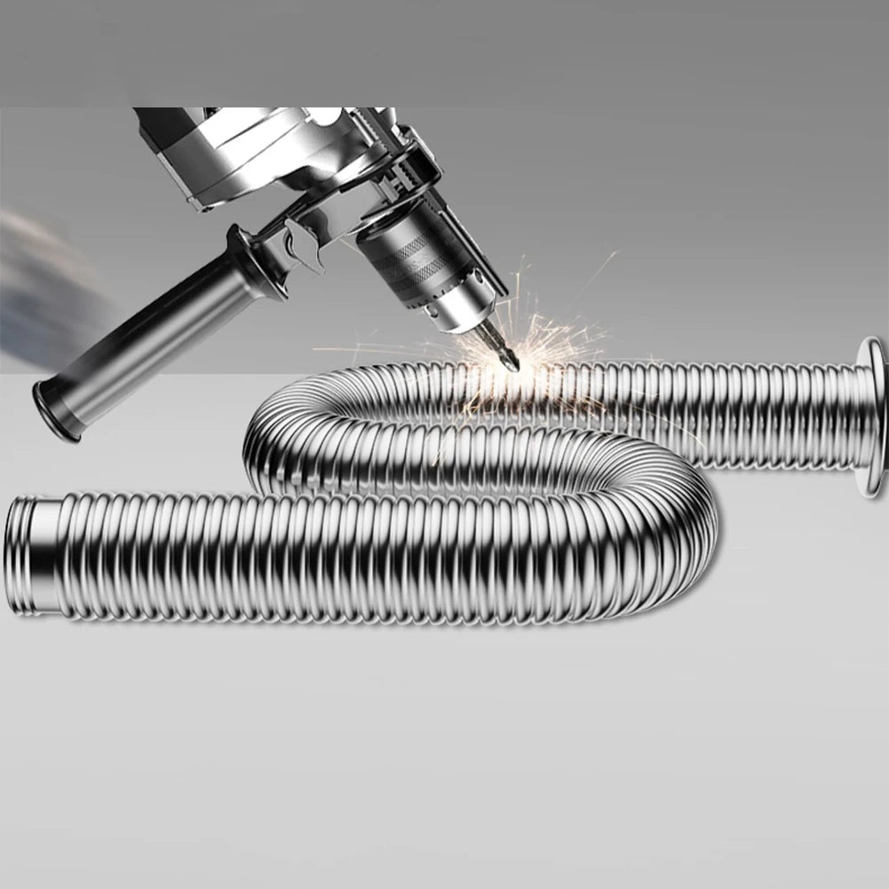 40/60cm Stainless Steel Bathroom Kitchen Sink Siphon Waste Drain Flexible Pipe Hose Home Retractable Drainage Tube