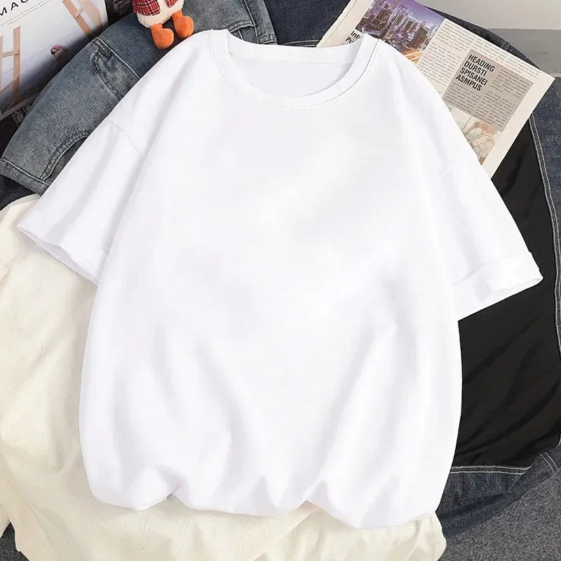 Oversized T-shirts Milk Sweet Print Short-sleeved T-shirt Women Summer Anime Girl Sweet and Spicy T-shirt Short Sleeve Harajuku