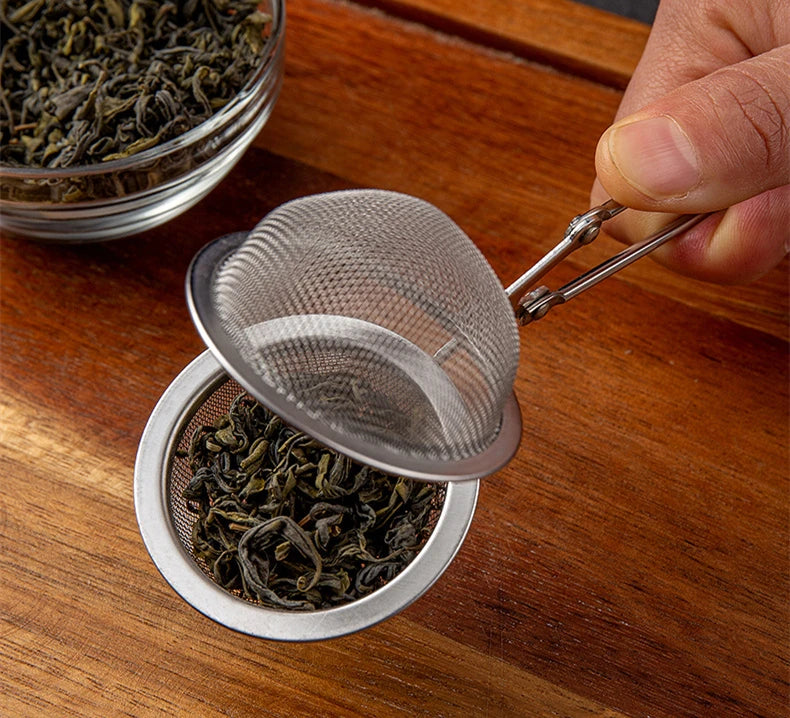 Stainless Steel Mesh Tea Infuser Cha Spice Coffee Strainer Infusor Long Handle Mug Teapot Filter Sieve Kitchen Accessories