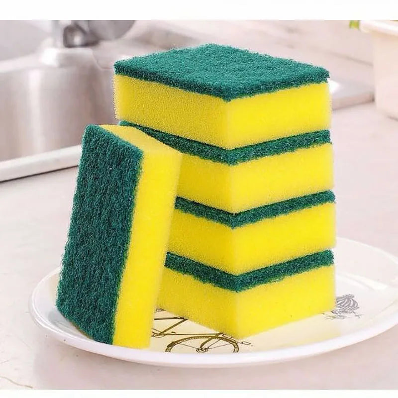5Pcs Double-sided Cleaning Spongs Household Scouring Pad Kitchen Wipe Dishwashing Sponge Cloth Dish Cleaning Towels Accessories