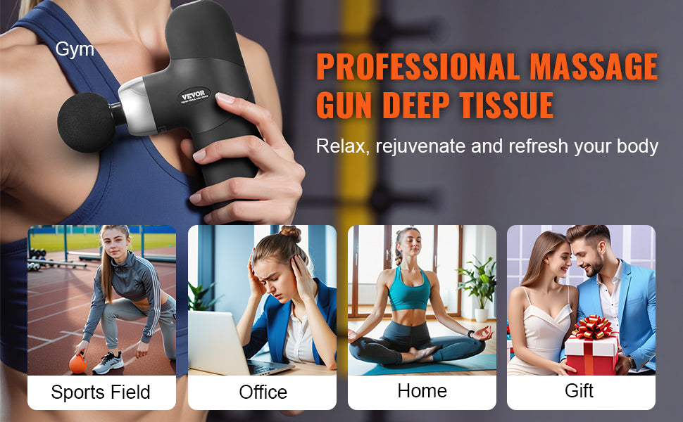 VEVOR Mini Massage Gun Deep Tissue Percussion Muscle Massage Gun Portable for Athletes Small Massage Gun Handheld for Relief