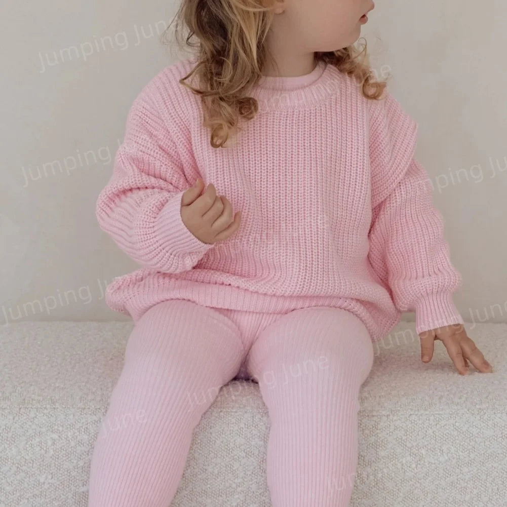 Pastel Colour Oversized Chunky Knit Baby Jumper Kids Slouchy Sweatersuit Cable Knitting Boys Girls Toddler Sweater