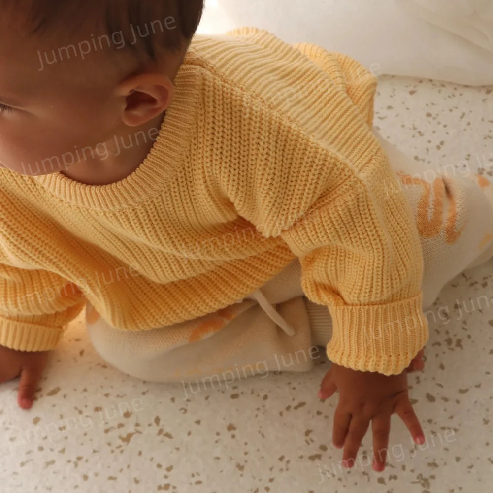 Pastel Colour Oversized Chunky Knit Baby Jumper Kids Slouchy Sweatersuit Cable Knitting Boys Girls Toddler Sweater