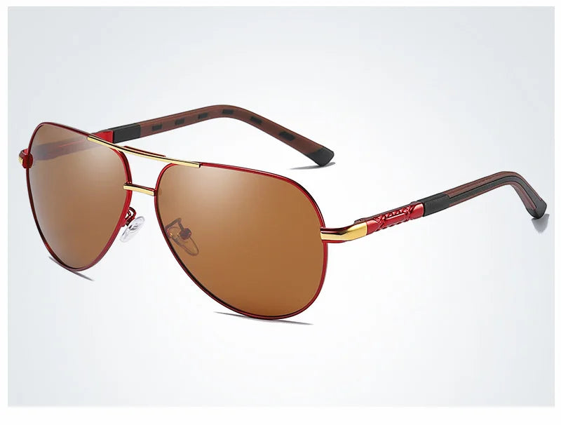 AOWEAR Aviation Luxury Sunglasses Men Polarized Oversized Driving Mirror Glasses Male Brand Designer Retro Eyewear with Case
