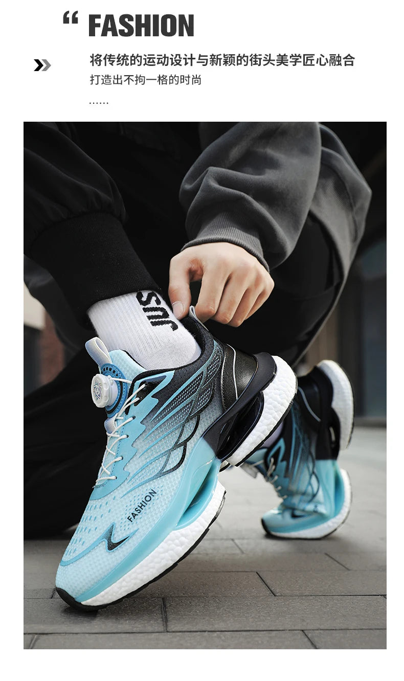 Men Casual Mesh Sneakers 2024 New Autumn Men Fashion Running Shoes Twist Buckle Non-slip Breathable Outdoor Soft Sport Shoes
