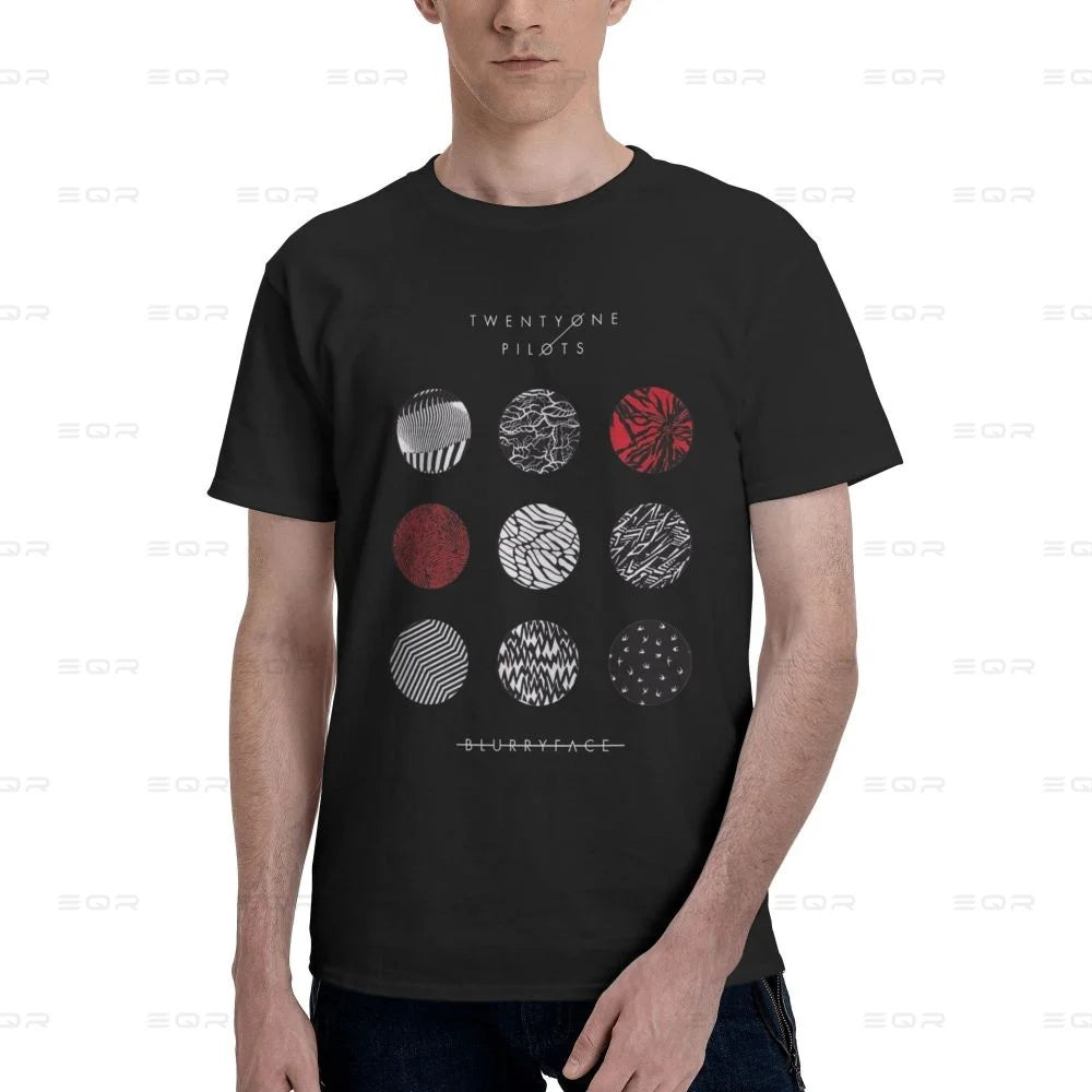 Twenty One Pilots Men's round neck Oversized T-shirt,Hip Hop,Tee shirt Novelty all the year round Gift
