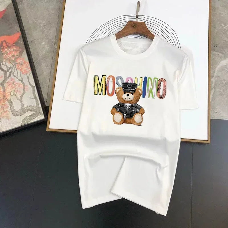 Europe and America Hip Hop character Printed Oversized T-Shirt Mens and Womens Retro Tshirt Street Casual Y2k Short Sleeved Tops