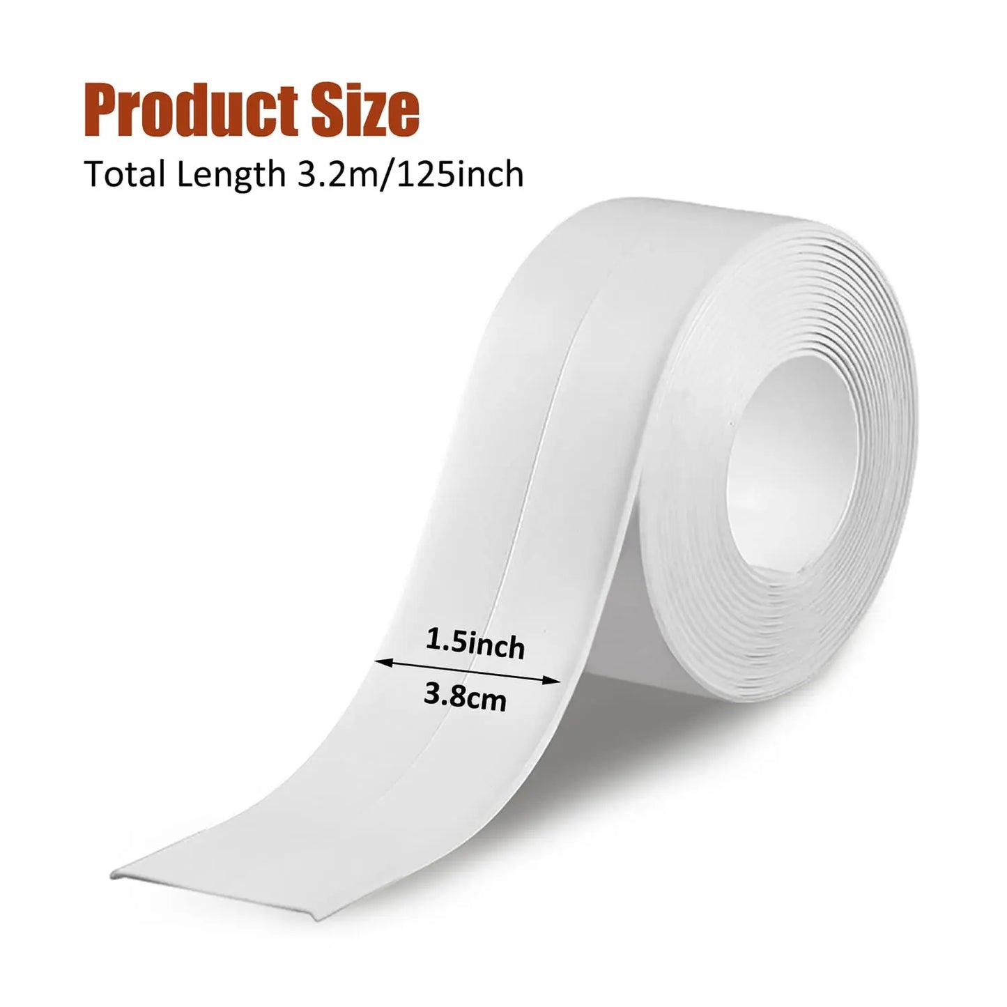 PVC Waterproof Sealing Tape Bathroom Toilet Caulk Tape Kitchen Sink Countertop Mildew Fouling Proof Sealer Self Adhesive Strip