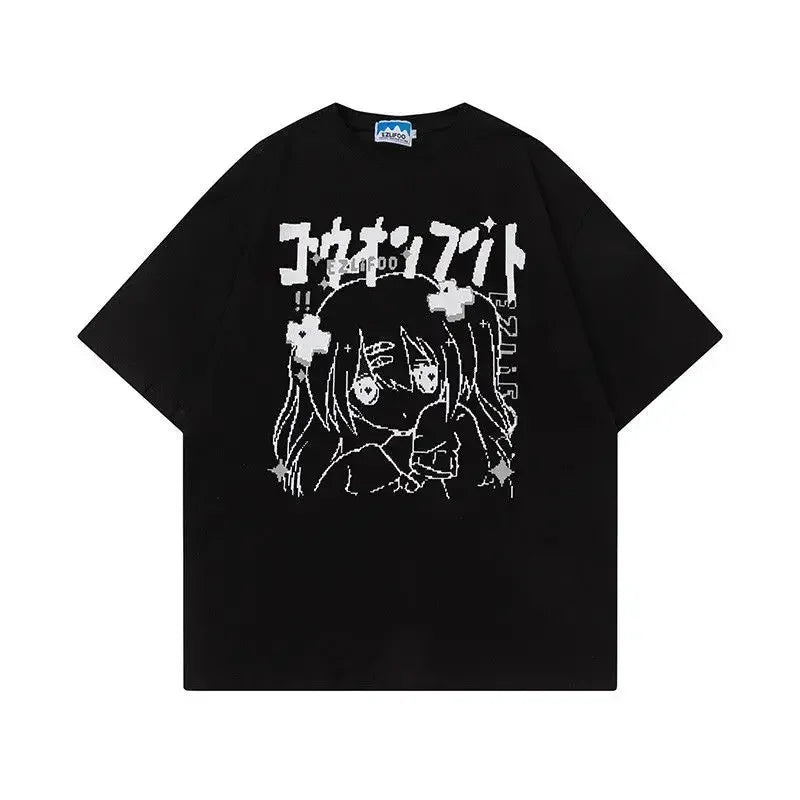Oversized T-shirts Milk Sweet Print Short-sleeved T-shirt Women Summer Anime Girl Sweet and Spicy T-shirt Short Sleeve Harajuku