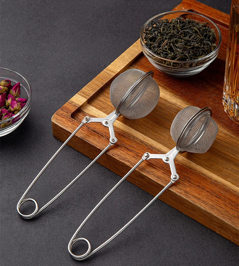 Stainless Steel Mesh Tea Infuser Cha Spice Coffee Strainer Infusor Long Handle Mug Teapot Filter Sieve Kitchen Accessories