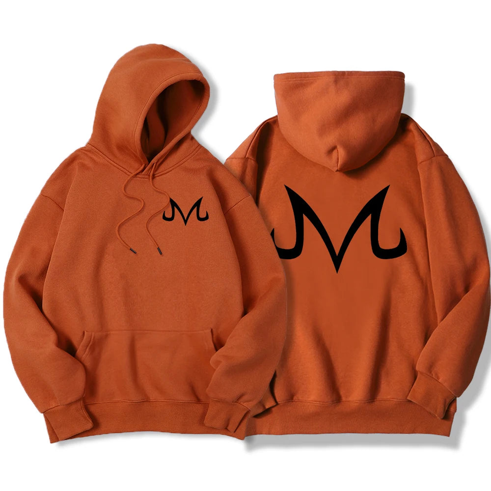 Japan Anime Letter M Logo Printed Hoody Mens Casual Streetpullover Casual Oversized Sweatshirt Fleece Pocket Warm Clothes Men'S