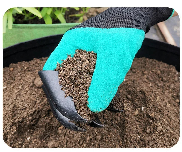 Gardening Gloves With Claws Breathable Waterproof Working Digging Planting Sting-Resistant Non-slip Protective Latex Gloves