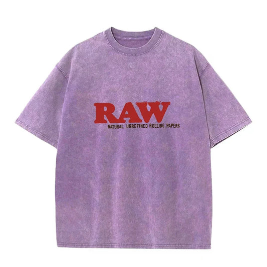 Summer New Men's T Shirts Oversized Loose Clothes Retro Short Sleeves Fashion American Raw Letters Print Crew Neck T Shirts
