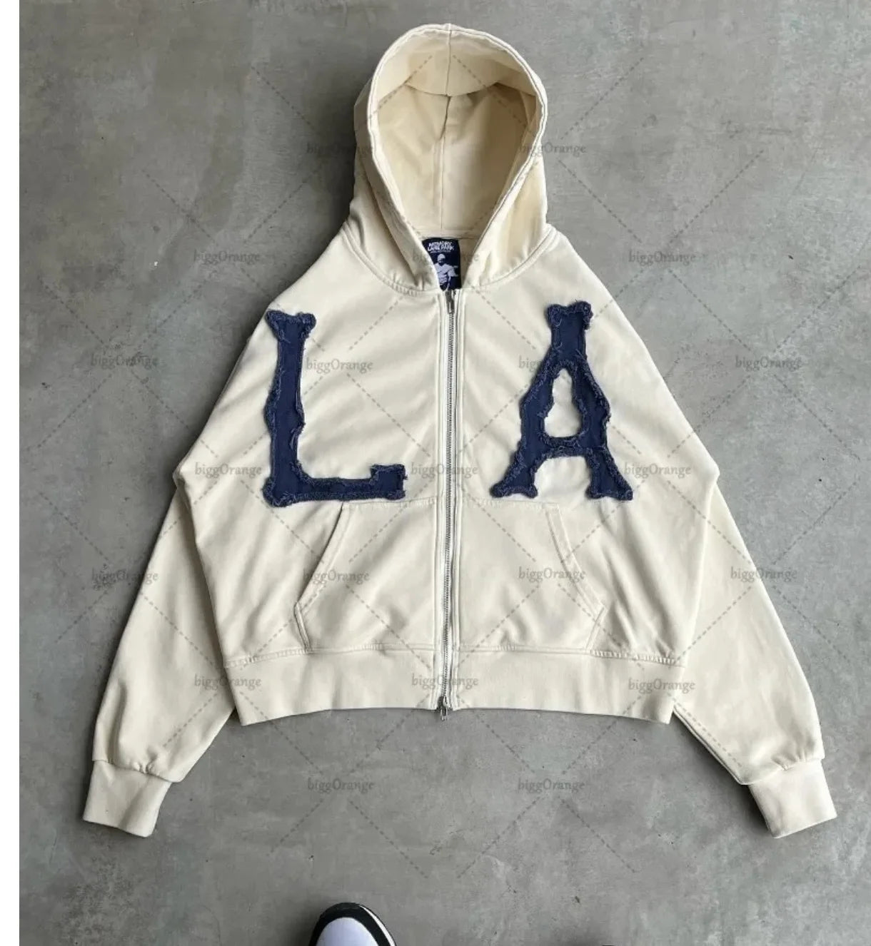 Oversized Sweatshirt Women Y2k American High Street Trend Jacket Men Letter Embroidered Zipper Hoodie Harajuku Fashion Retro Top