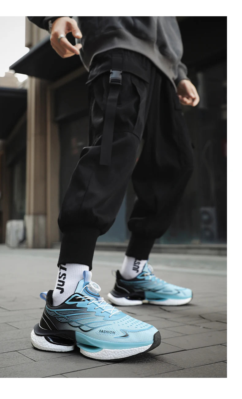 Men Casual Mesh Sneakers 2024 New Autumn Men Fashion Running Shoes Twist Buckle Non-slip Breathable Outdoor Soft Sport Shoes