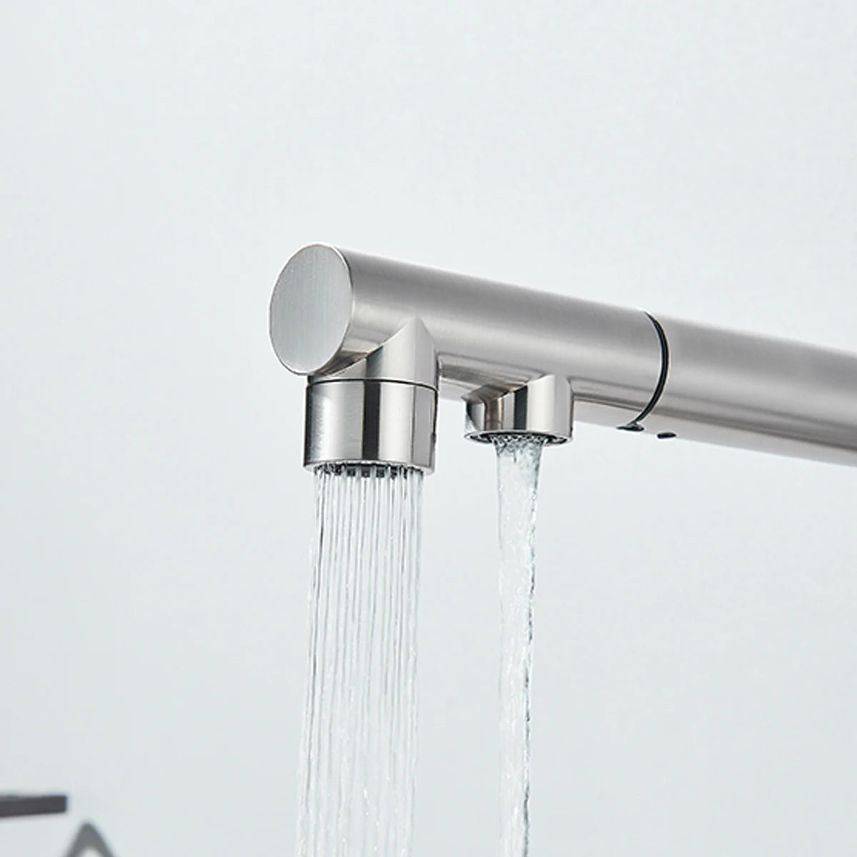 Chrome Black Filter Pull Out Kitchen Faucet Deck Mount 360 Degree Rotation Purified Tapware Cold Hot Crane Tap Dual Spouts Drink