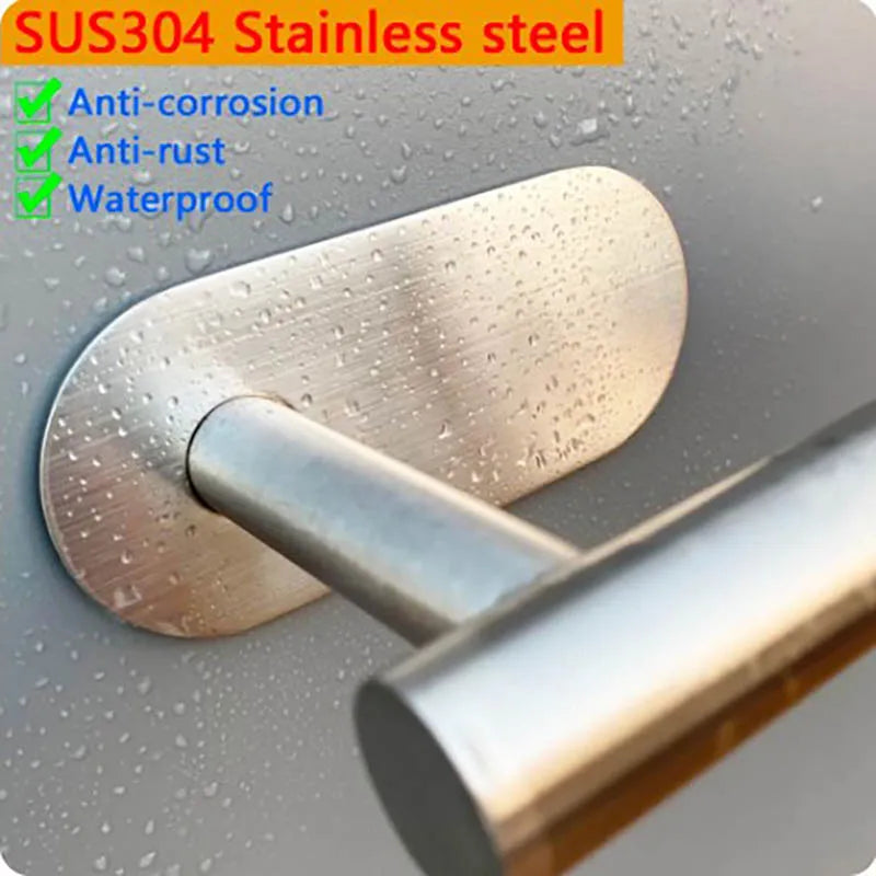 1pc Stainless Steel Paper Towel Holder No Punch Wall Mount Paper Roll Shelving Toilet Home Bathroom Kitchen Organizer