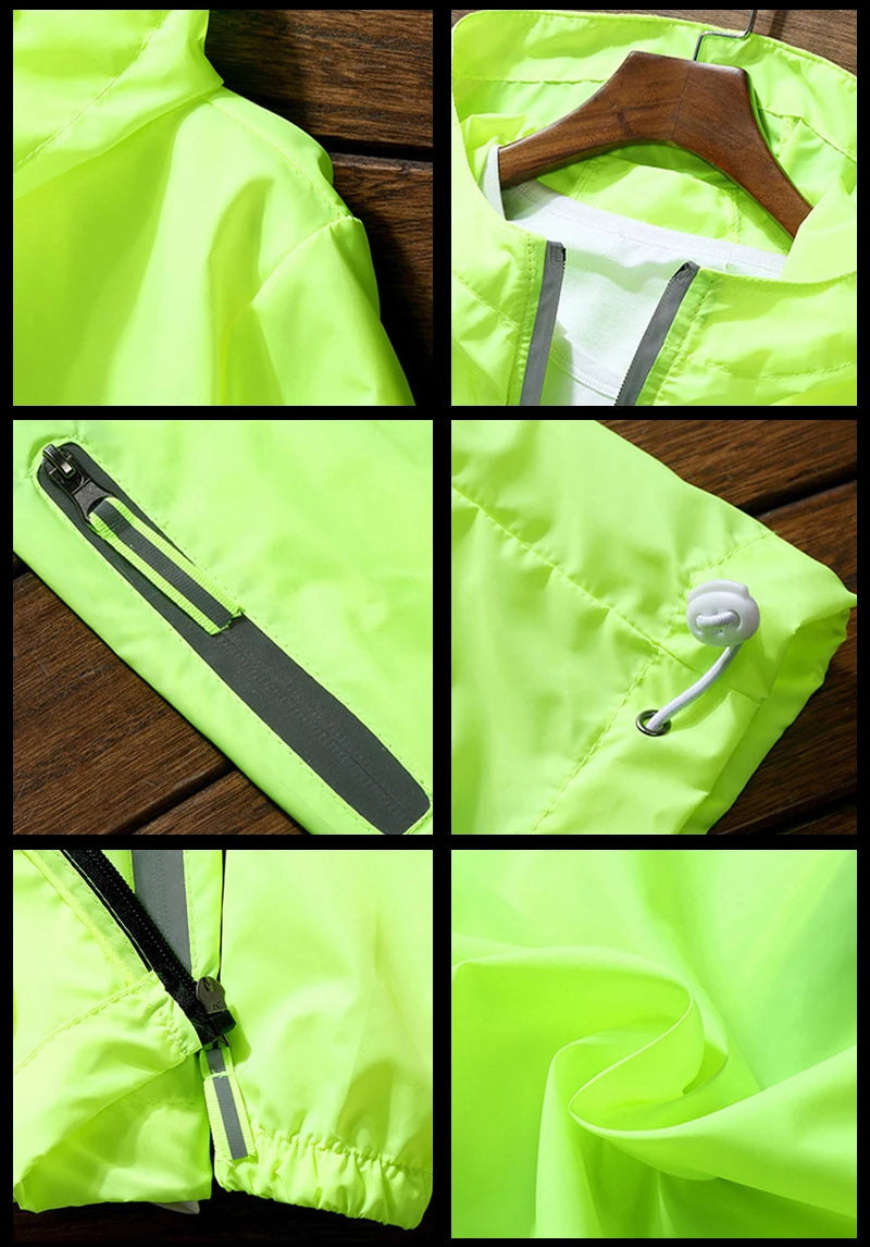 Mens Women Reflective Jacket DIY Custom Design Logo Windbreaker Zipper Jackets Coat Sunscreen Jacket Sports Pilot Oversized 7XL