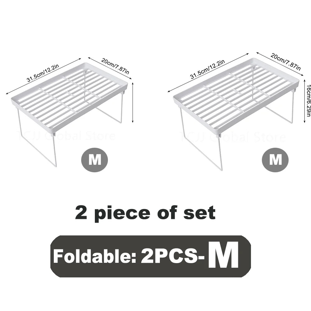Kitchen Cupboard Organizer Shelf Space Saving Cabinet Foldable Storage Rack Spice Jars Spice Rack Bathroom Kitchen Accessories