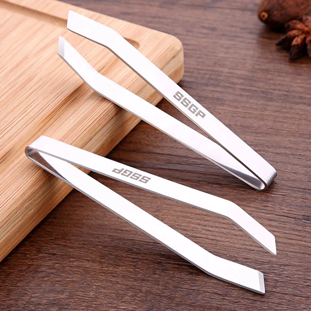 Pig Fur Hair Pliers Fish Meat Bone Clip 304 Stainless Steel Flat Mouth Tweezers Feather Removal Household Kitchen Cooking Gadget