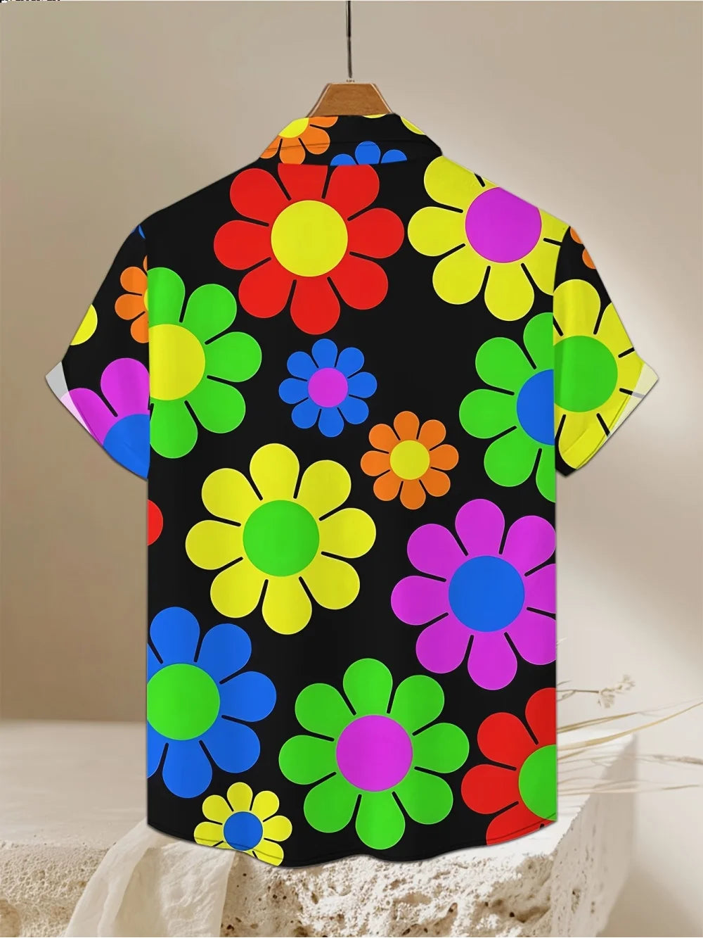 Flower 3D Printed Hawaiian Shirt Summer Beach Vacation Casual Men's Short Sleeve Tops Daily Fashion Loose Oversized Lapel Shirt