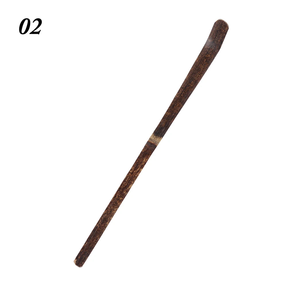 Teaware Kitchen Tool Spice Gadget Handmade Black Bamboo Wood Tea Sticks Leaf Spatula Matcha Spoon Kitchen Tool Cooking Utensil