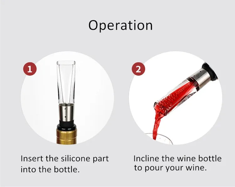 Mini Wine Aerator Pourer Bar Accessories 2 in 1 Quick Aerating Pouring Tool Pump Portable Red Wine Decanter Kitchen Gadgets