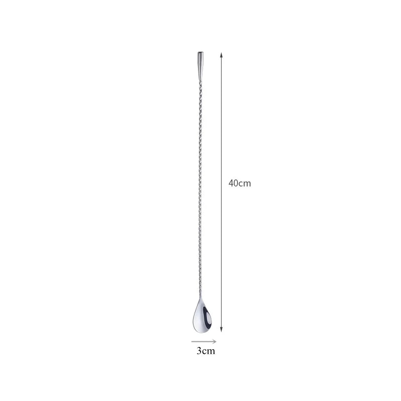 30/40/50cm Long Spiral Handle Cocktail Spoon Bartender Drink Shaker Muddler Stirrer Whisky Mixing Rod Kitchen Bar Utensils