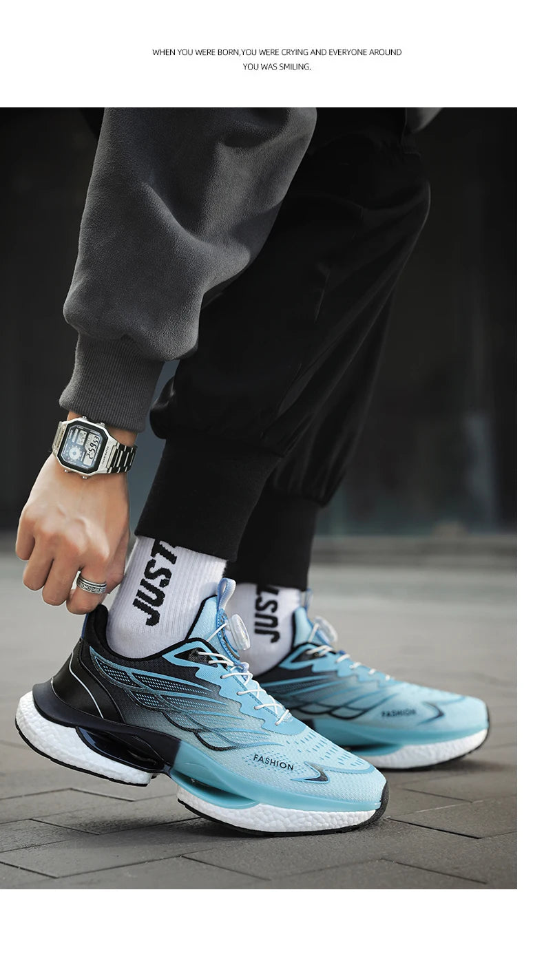 Men Casual Mesh Sneakers 2024 New Autumn Men Fashion Running Shoes Twist Buckle Non-slip Breathable Outdoor Soft Sport Shoes