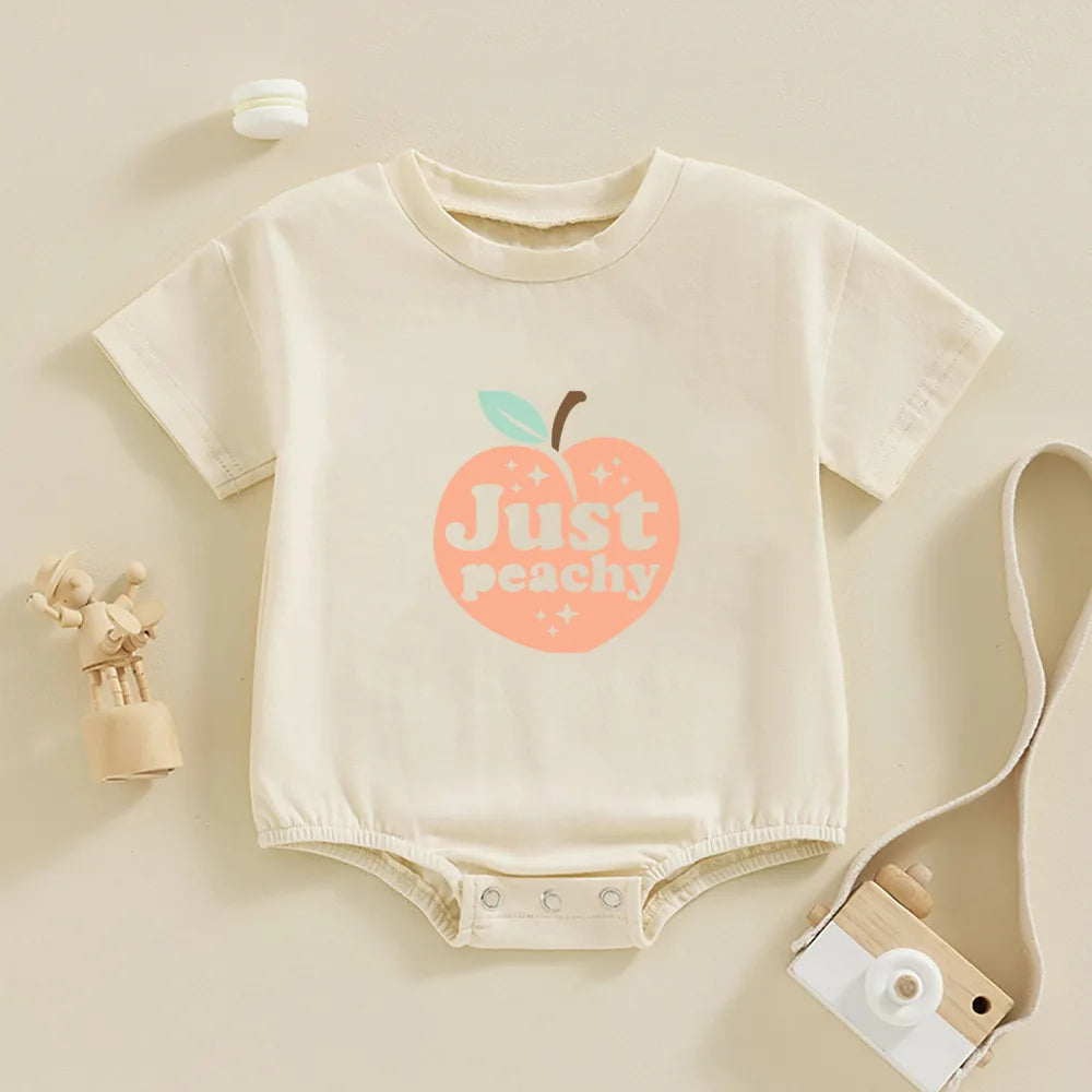 Just peachy baby romper Breathable Baby Oversized T-Shirt Romper baby Baggy Bubble Romper for new born gift