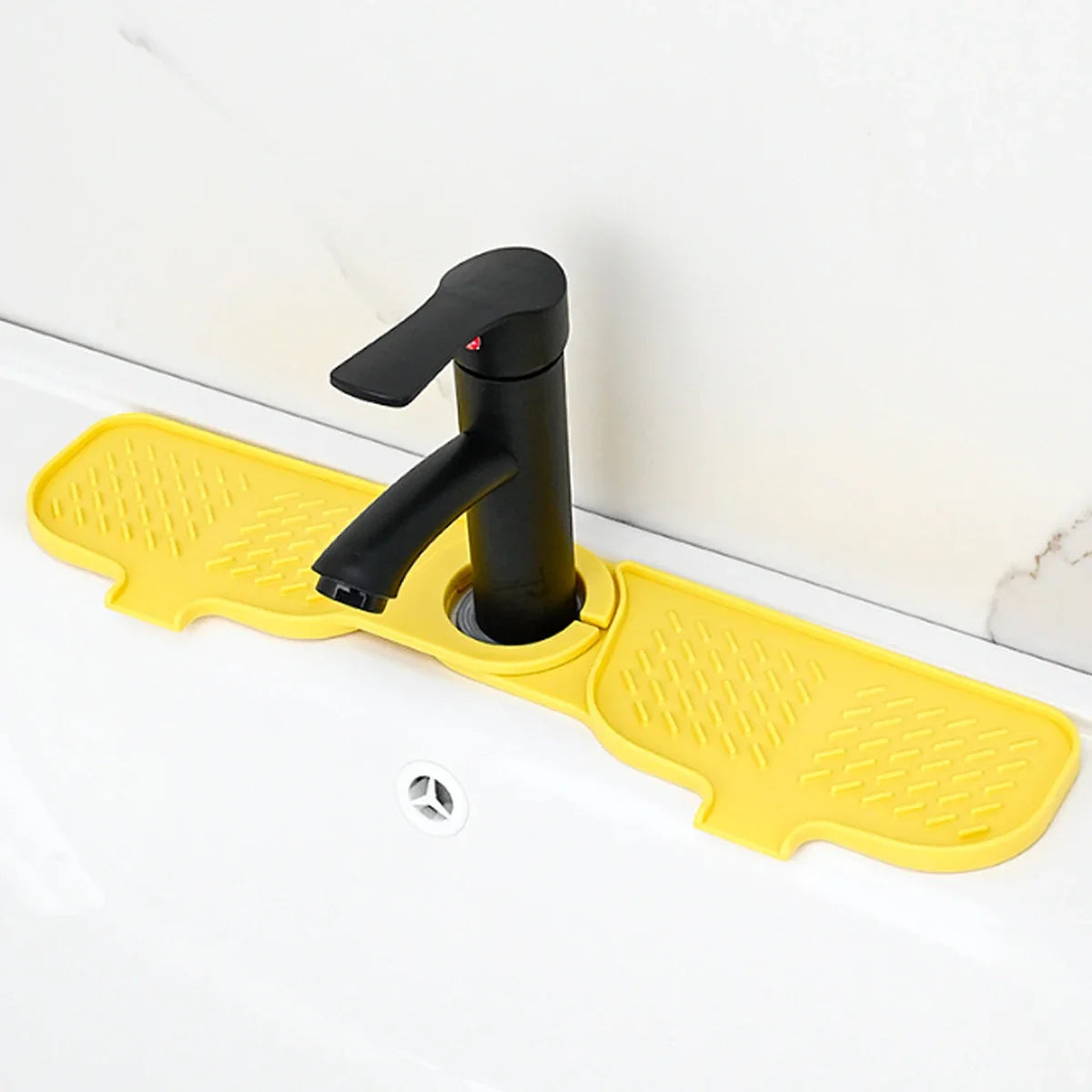 Kitchen Sink Splash Drain Mat Silicone Faucet Handle Drip Catcher Tray Dish Soap Dispenser&Sponge Holder Mat Sink Accessories