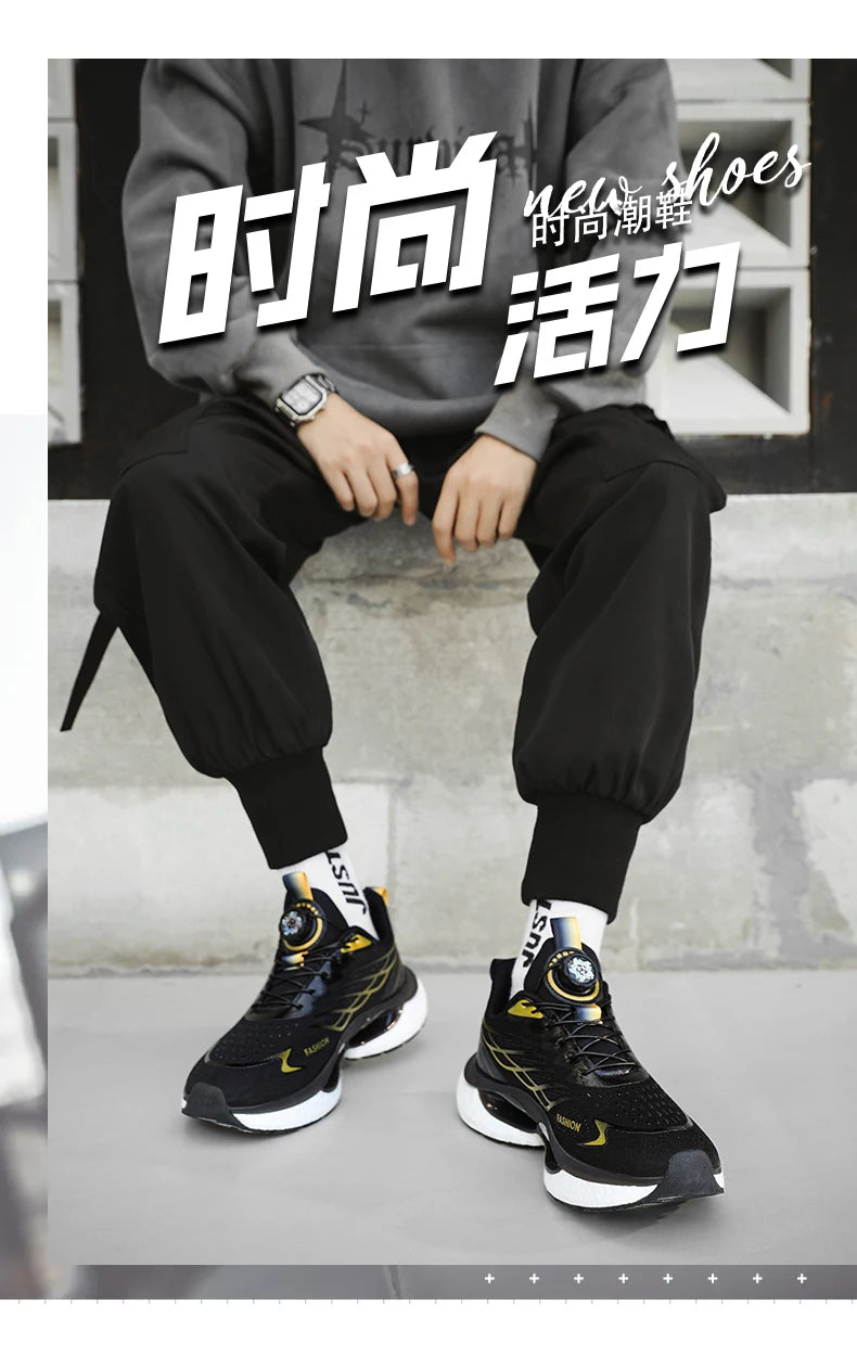 Men Casual Mesh Sneakers 2024 New Autumn Men Fashion Running Shoes Twist Buckle Non-slip Breathable Outdoor Soft Sport Shoes