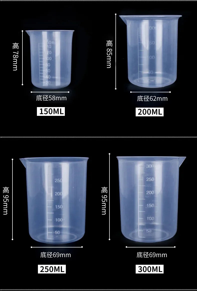 100ml Measuring Cup Transparent Scale Plastic Measuring Cup Lab Chemical Measuring Cup Without Handle Kitchen Bar Supplies