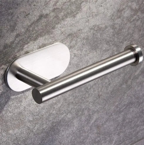1pc Stainless Steel Paper Towel Holder No Punch Wall Mount Paper Roll Shelving Toilet Home Bathroom Kitchen Organizer