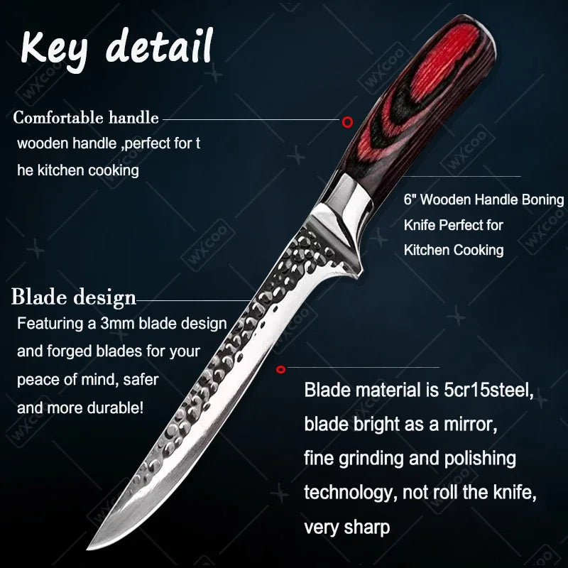 Handmade Forged Boning Knife Professional Damascus Chef Knives Cooking Butcher Knife Meat Fish Cutting Knife Kitchen Accessories