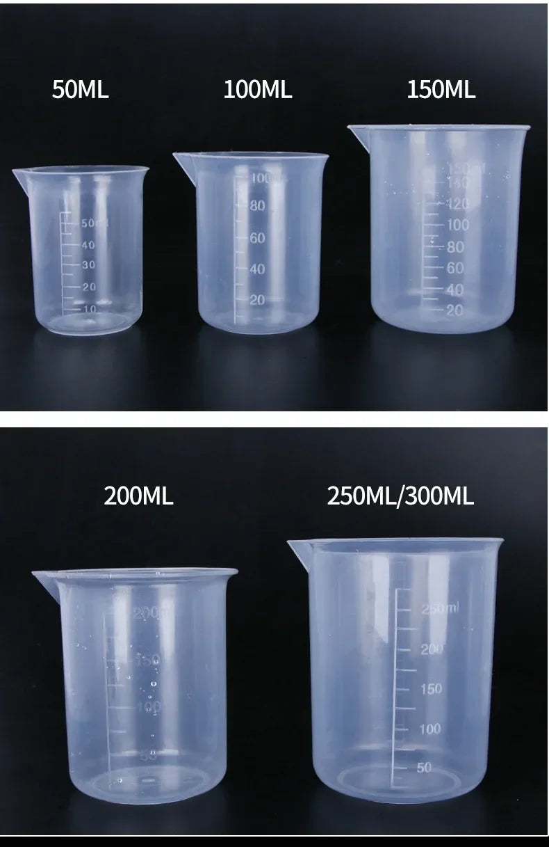 100ml Measuring Cup Transparent Scale Plastic Measuring Cup Lab Chemical Measuring Cup Without Handle Kitchen Bar Supplies