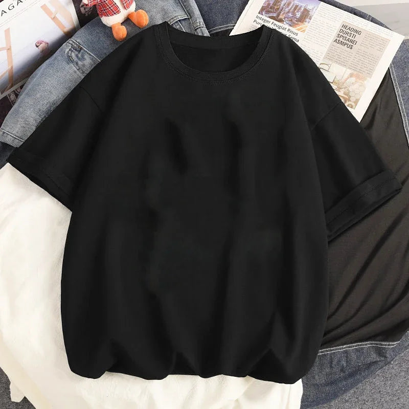 Oversized T-shirts Milk Sweet Print Short-sleeved T-shirt Women Summer Anime Girl Sweet and Spicy T-shirt Short Sleeve Harajuku