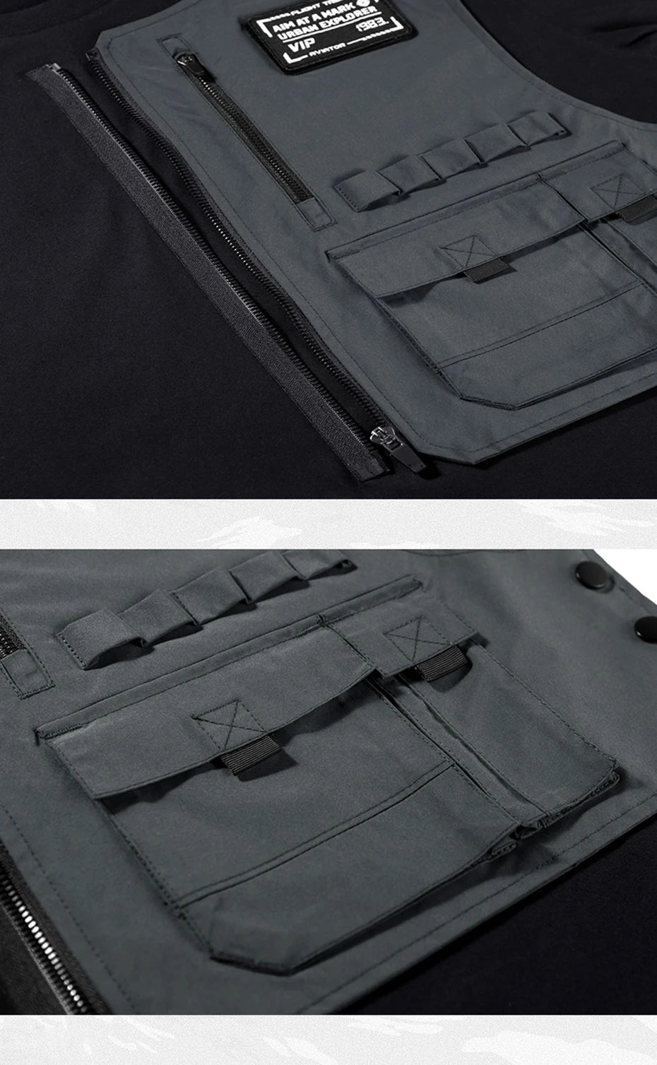 Mens Fashion Techwear T Shirt Hi Street Mechanical Tactical Tshirts Oversized Harajuku Hip Hop Streetwear Cargo Tops Tees