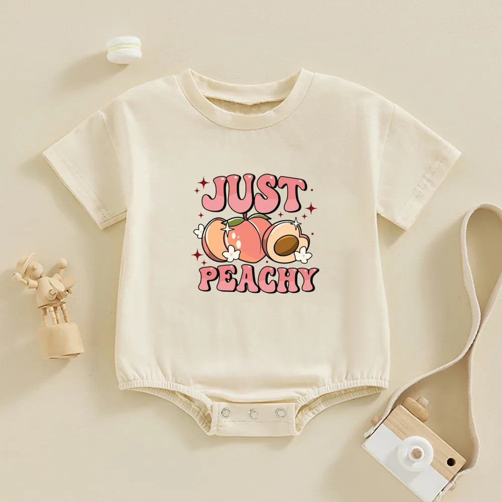 Just peachy baby romper Breathable Baby Oversized T-Shirt Romper baby Baggy Bubble Romper for new born gift