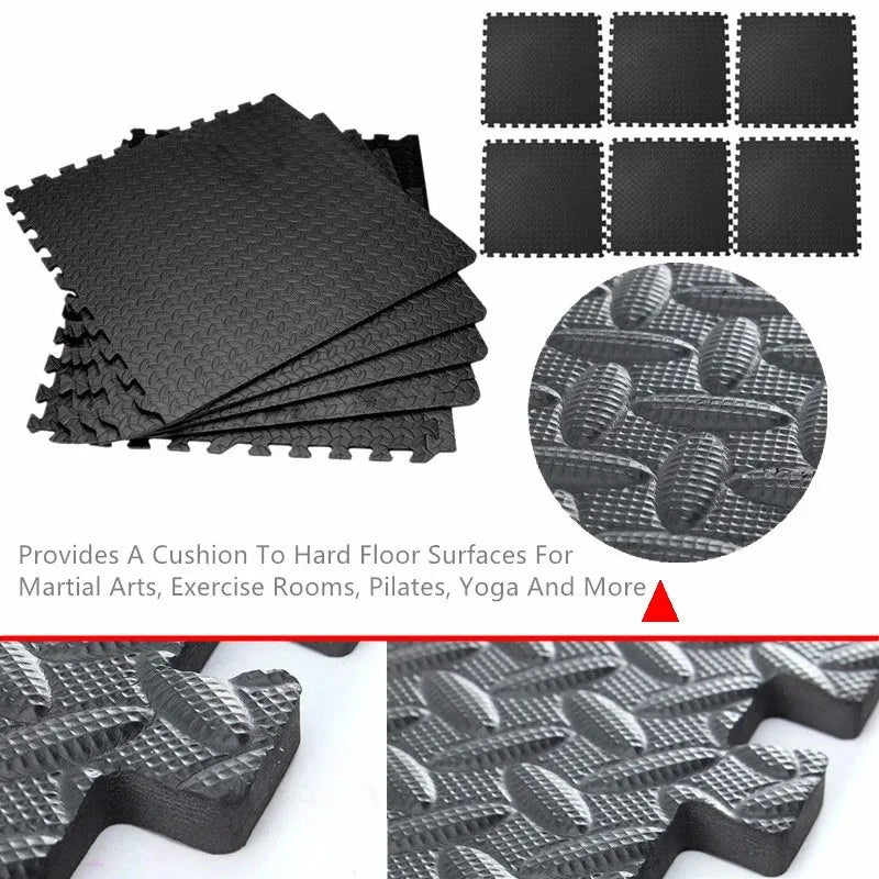 6-12pcs 30*30CM Eva Gym Mat Sports Protection Gym Mat Non-Slip Splicing Carpet Fitness Equipment Yoga Leaf Mat Home Exercise