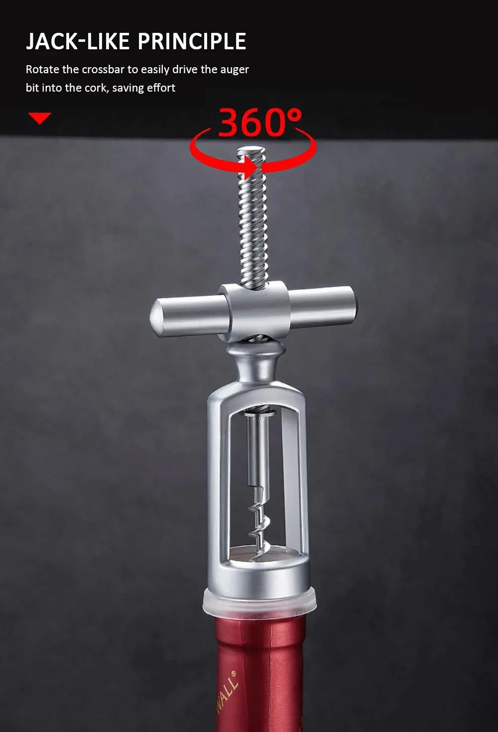 Portable Metal Red Wine Opener Zinc Alloy Corkscrew Cork Puller Remover Champagne Opener Wine Opener Kitchen Tools