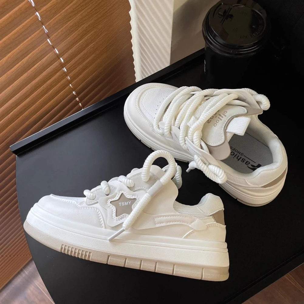 Star Walking Sneakers Casual Sport Shoes Thick Sole Comfortable Running Shoes Non-Slip Aesthetic Tennis Shoes for Outdoor Sports