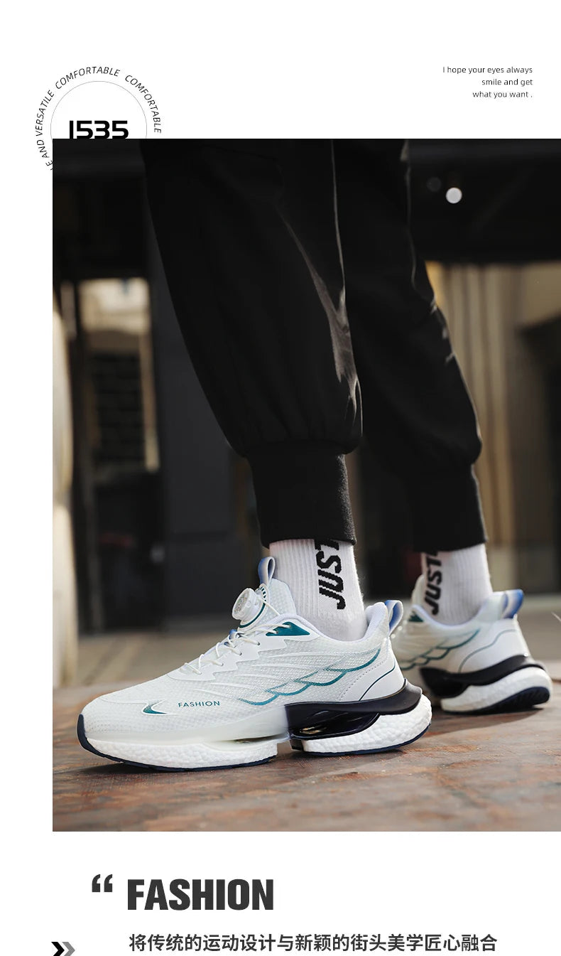 Men Casual Mesh Sneakers 2024 New Autumn Men Fashion Running Shoes Twist Buckle Non-slip Breathable Outdoor Soft Sport Shoes