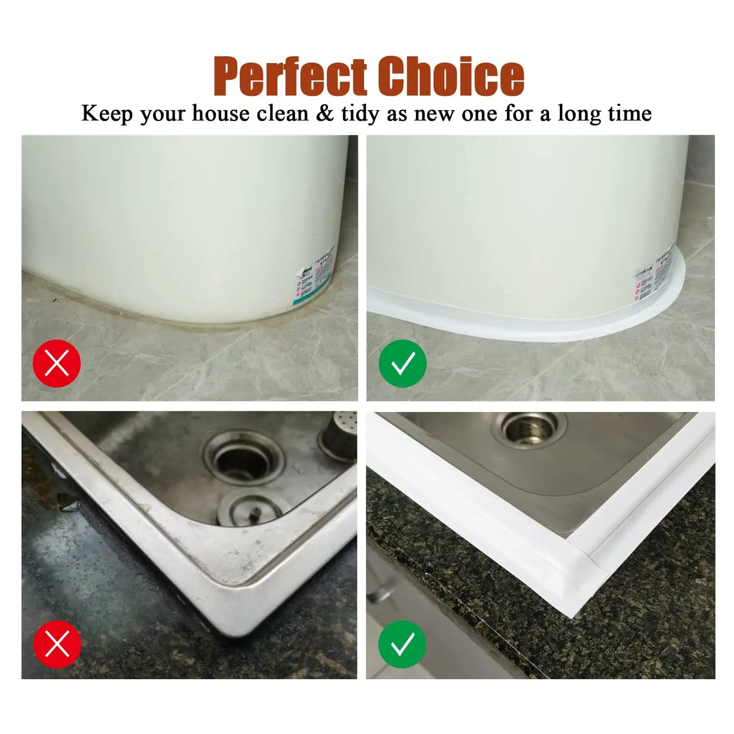 PVC Waterproof Sealing Tape Bathroom Toilet Caulk Tape Kitchen Sink Countertop Mildew Fouling Proof Sealer Self Adhesive Strip
