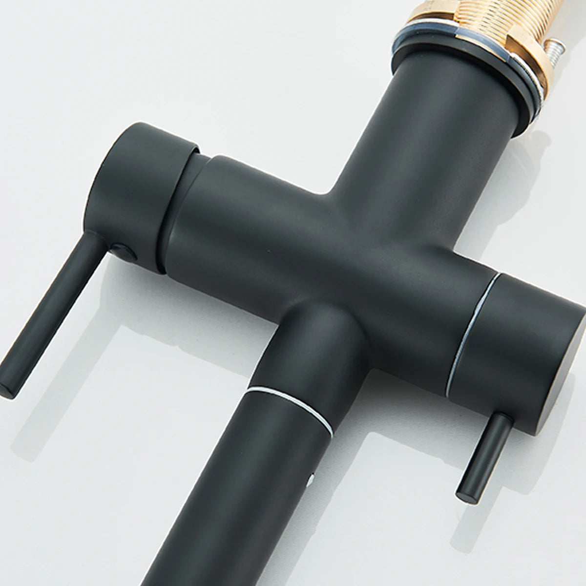 Chrome Black Filter Pull Out Kitchen Faucet Deck Mount 360 Degree Rotation Purified Tapware Cold Hot Crane Tap Dual Spouts Drink