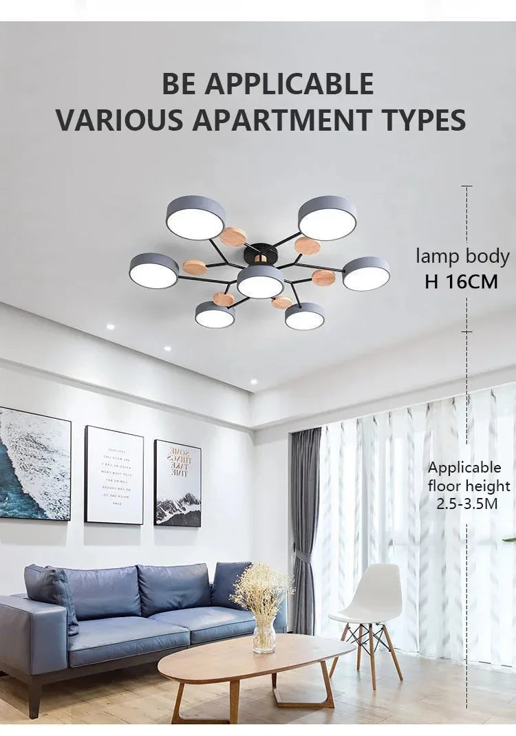 Modern Log Light Indoor Lighting Home Decorative Light LED Pendant Light Bedroom Ceiling Light Kitchen Ceiling Pendant Light