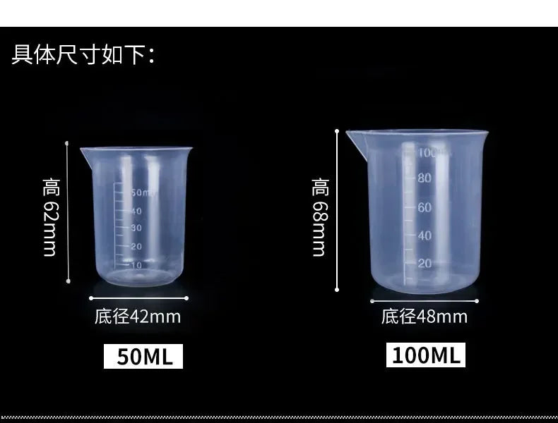 100ml Measuring Cup Transparent Scale Plastic Measuring Cup Lab Chemical Measuring Cup Without Handle Kitchen Bar Supplies